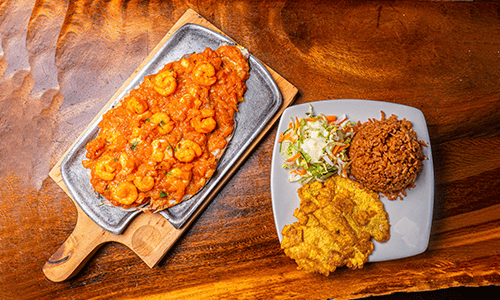 Trucha en salsa Criolla con camarones